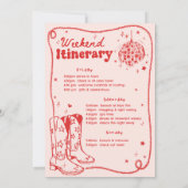 Invitation Red Disco Rodeo Cowgirl Week-end Bachelorette (Dos)