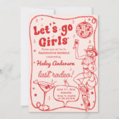 Invitation Red Disco Rodeo Cowgirl Week-end Bachelorette (Devant)