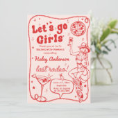 Invitation Red Disco Rodeo Cowgirl Week-end Bachelorette (Debout devant)