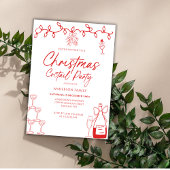 Invitation Red Doodle Christmas Coctail Party