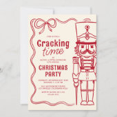 Invitation Red Doodle Nutcracker Christmas Holiday Party (Devant)