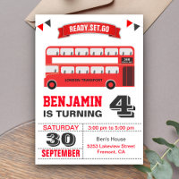Red Double Decker London Bus Anniversaire de enfan