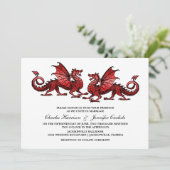 Invitation Red Elegant Dragon Wedding (Debout devant)