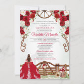 Invitation Red Elegant Rustic Western Charro Quinceanera V4 (Devant)