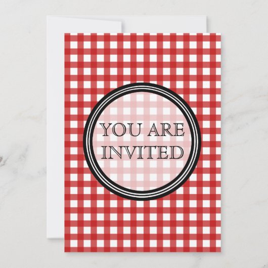 Invitation Red En vichy (Dos)
