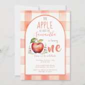 Invitation Red En vichy Apple Watercolor (Devant)