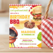Invitation Red En vichy Bbq Barbecue Anniversaire Fête Invita