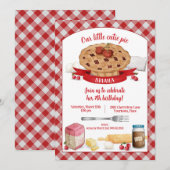 Invitation Red En vichy Cerry Cutie Pie Anniversaire (Devant / Derrière)
