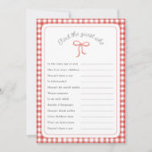 Invitation Red en vichy Trouvez le jeu de douche Guest Who (Devant)