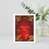 Invitation Red et Gold Love Design (Debout devant)