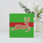 Invitation Red et Green Deck les Halls Reindeer Holiday (Debout devant)