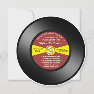 Invitation Red Étiquette Vinyl 45 Record Anniversaire