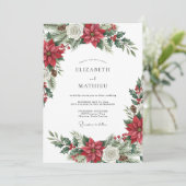 Invitation Red Exquisite Winter Wedding (Debout devant)