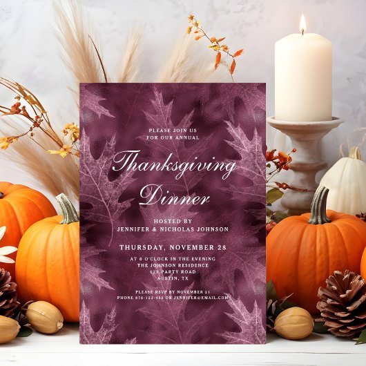 Invitation Red Fall quitte Thanksgiving Dîner