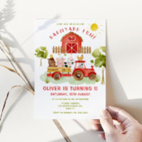 Red Farm Animaux première fête d'anniversaire Invi