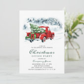 Invitation Red Farm Truck Fête Noël Corporate Party (Debout devant)