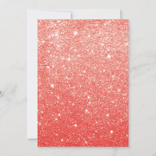 Invitation Red Faux Parties scintillant Élégante douce 16 Ann (Dos)