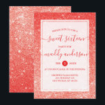 Invitation Red Faux Parties scintillant Élégante douce 16 Ann<br><div class="desc">Red Faux Parties scintillant Élégante Sweet 16 Anniversaire Invitation. Un élégant et moderne invitation de fête Sweet 16 Anniversaire. Ce design présente une parties scintillant à l'ombre rouge avec un cadre élégant blanc et rouge. Si vous avez une princesse adolescente qui aime le glam,  alors c'est parfait pour elle!</div>