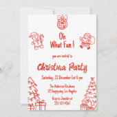 Invitation Red Festive Holiday | Oh What Fun Christmas Party  (Devant)