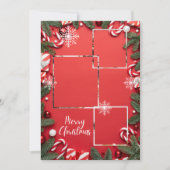 Invitation Red Festive Joyeux Noël Holiday Photo Collage (Devant)