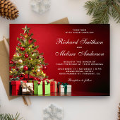 Invitation Red Festive Noël Arbre Mariage