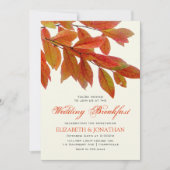 Invitation Red Feuilles Branches Mariage Petit déjeuner (Devant)