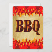 Invitation Red Flames Western BQ Party (Devant)