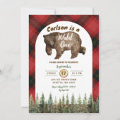 Invitation Red Flannel Wild One Lumberjack 1er anniversaire (Devant)