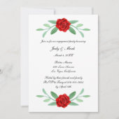 Invitation Red Floral Green Foliage (Devant)