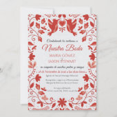 Invitation Red Floral Romantic Aesthetic Spanish Wedding (Devant)
