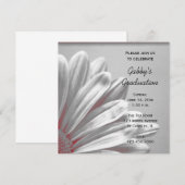 Invitation Red Floral souligne l'invitation de Graduation Par (Devant / Derrière)