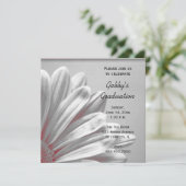 Invitation Red Floral souligne l'invitation de Graduation Par (Debout devant)