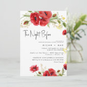 Invitation Red Floral The Night Before Rehearsal Dinner (Debout devant)