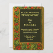 Invitation Red Floral Vine Border Wedding (Devant)
