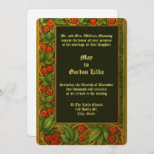 Invitation Red Floral Vine Border Wedding (Devant / Derrière)