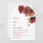 Invitation Red Flowers White (Devant)