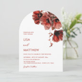 Invitation Red Flowers White (Debout devant)