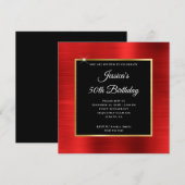 Invitation Red Foil Gold et Black Overlay 50e anniversaire (Devant / Derrière)