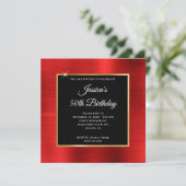 Invitation Red Foil Gold et Black Overlay 50e anniversaire (Debout devant)