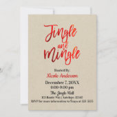 Invitation Red Foil Sleek Shine Modern Jingle & Mingle Party (Devant)