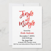 Invitation Red Foil Sleek Shine Modern Jingle & Mingle Party (Devant)
