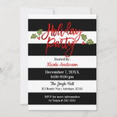 Invitation Red Foil Sleek Shirting moderne Script Fête de vac (Devant)