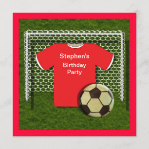 Invitation Red Football Theme Boys Anniversaire Fête Invitati