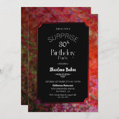 Invitation Red Frame Black Surprise 30e fête d'anniversaire (Devant / Derrière)