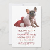 Invitation Red French Buldog Santa Hat Fêtes d'entreprise (Devant)