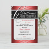 Invitation Red Fusion Zebra Imprimer Baby shower de Noël (Debout devant)