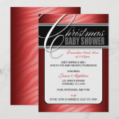 Invitation Red Fusion Zebra Imprimer Baby shower de Noël (Devant / Derrière)