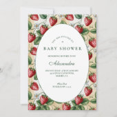 Invitation Red Gingham Berry Baby Shower (Devant)