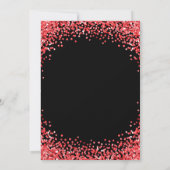 Invitation Red Glitter Border Black Christmas Party (Dos)