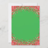 Invitation Red Glitter Border Green Christmas Party (Dos)